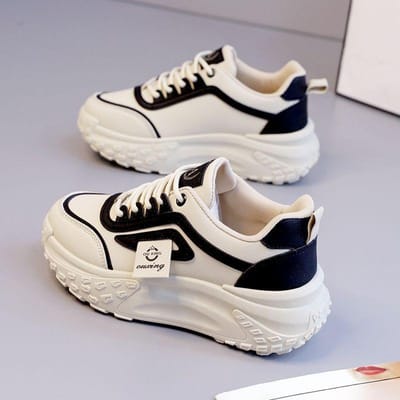 Dad Schoenen Kinder Herfst Dikke Zool Veelzijdig Zachte Zool Casual Lente en Herfst Hardloop Sport Dames Schoenen 40 zwart