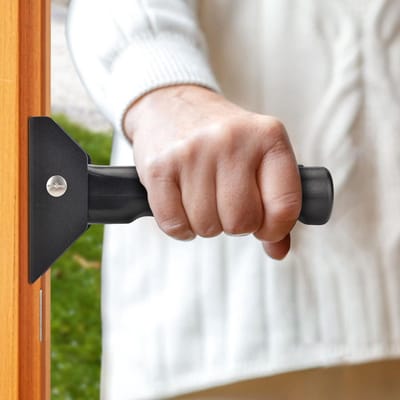 Deuropening Handgreep - Vouwgreep Mobiliteitshulp - Balans Ondersteuning - Verlengde Anti-slip Grip - 9 x 4 cm - Zwart