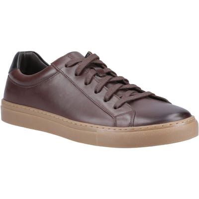 Hush Puppies Colton Leder Heren Koffie Sneakers