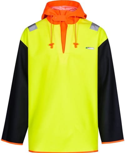 Lyngsøe Rainwear Vissers anorak neon geel/ blauw en oranje M