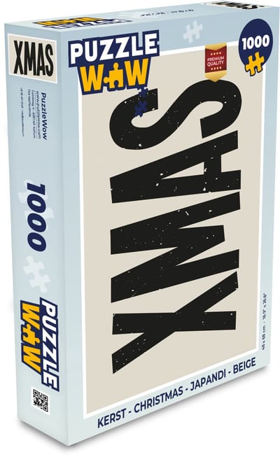 Puzzel Kerst - Christmas - Japandi - Beige - Legpuzzel - Puzzel 1000 stukjes volwassenen - Kerst - Cadeau - Kerstcadeau voor mannen, vrouwen en kinderen