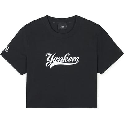 T-shirt d'été respirant de haute qualité MLB New York Yankees imprimé lettres style universitaire col rond manches courtes pour femme Noir 3FTSV1243-50BKS S gray