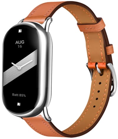 Strap-it Echt leren bandje met gespsluiting - geschikt voor Xiaomi Smart Band 8 / Smart Band 9 / Smart Band 10 (bruin)