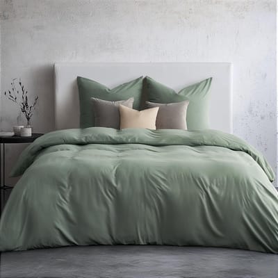 Dekbedovertrek Set - Bedlinnen Set - Comfortabel Slapen - Hypoallergeen Materiaal - 155x220 cm - Saliegroen