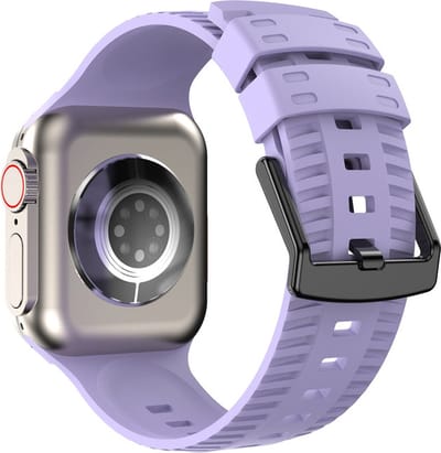 Siliconen bandje - geschikt voor Apple Watch 1/2/3/4/5/6/7/8/9/10/11/ SE (1,2,3) met maat 38 mm / 40 mm / 41 mm en 42 mm (Watch 10/11) - lila