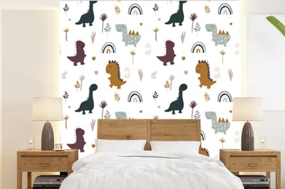 Behang - Fotobehang Patronen - Jongens - Dino - Breedte 220 cm x hoogte 240 cm