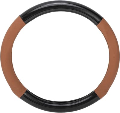 Stuurhoes voor auto stuurwiel van 36,5-37,9 cm, beschermhoes van kunstleer met koolstofvezel patroon, bruin, 1 stuk, stuurwielaccessoire, auto-interieur, stuurwielbescherming