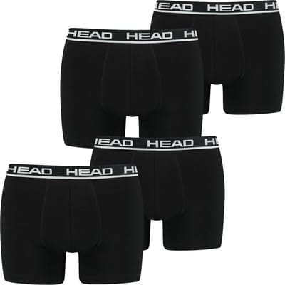 HEAD Heren Boxershorts HEAD BASIC BOXER 4er Pack Zwart S