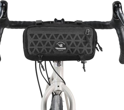 Bicycle Handlebar Bag, 1.9 L, Compact Bicycle Bag with Quick Release and Shoulder Strap, Waterproof Zipper, Lightweight Handlebar Bag for Road Bike, MTB Folding Bike (Black)