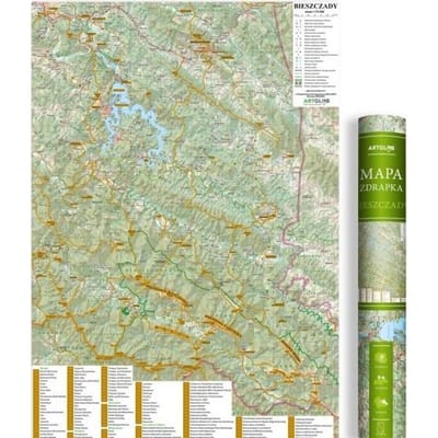 Carte à gratter - Montagnes Bieszczady 1:75 000