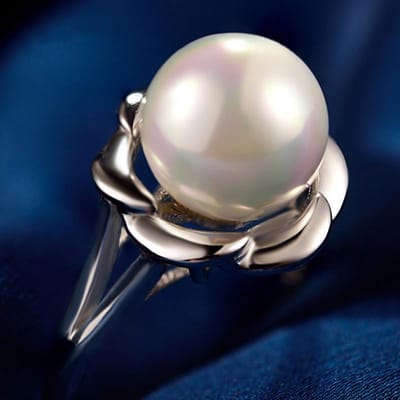 925 Zilveren Ring Natuurlijke Parel Trouwring Zilveren Mode Sieraden Voor Vrouwen Verstelbaar Resizable gray