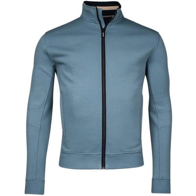 Baileys Vest Uni Color Sweat Cardigan Zip Steel Blue / male