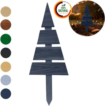 Floranica houten kerstboom, hoogte 45 cm, antraciet – kerstdecoratie, kerstboom voor binnen en buiten, om in pot of in de grond te steken