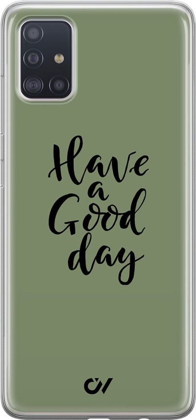 Hoesje geschikt voor Samsung Galaxy A51 hoesje - Good Day - - Groen - - Casevibes