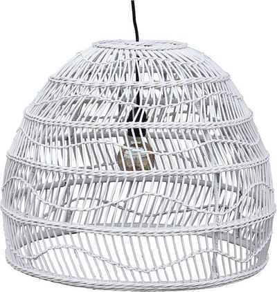 Witte Rotan Hanglamp Liv - 59 cm - E27 - lamp rotan - Bol lamp