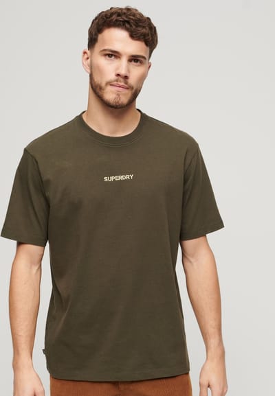 Superdry - Micro Logo Graphic T-shirt met losse pasvorm - Heren - Tops