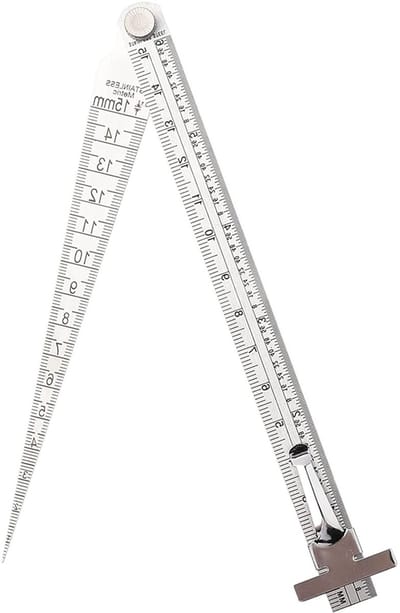 Tapered Feeler Gauge voor het meten van gaten, diepte en inspectie met roestvrij staal, 0-15mm ruler