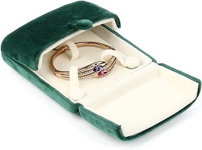 Elegante Velvet Sieradenbox met Drukknoop Sluiting - Organizer voor Armbanden, Ringen en Hangers - Perfecte Cadeauverpakking voor Sieraden