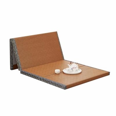 Opvouwbare tatami-mat voor meditatie en yoga - 90 x 200 cm, bruine vloermat