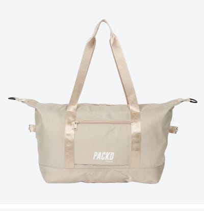 PACKD Opvouwbare Reistas – Opvouwbare Weekendtas – Beige – 55 x 33 x 19 cm - Flight bag - one zip - ideal for hand Luggage