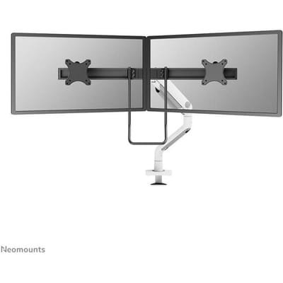Neomounts NEXT One DS75S-950WH2 Crossbar monitorarm 2 schermen - 17-32" - 1-8 kg/scherm - gasveer - 180°-stop - Topfix - Easy Install-model - 100% plasticvrije verpakking - wit