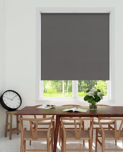 Decosol Rolgordijn Verduisterend - Linnenlook Antraciet (3664) - 120 x 190 cm