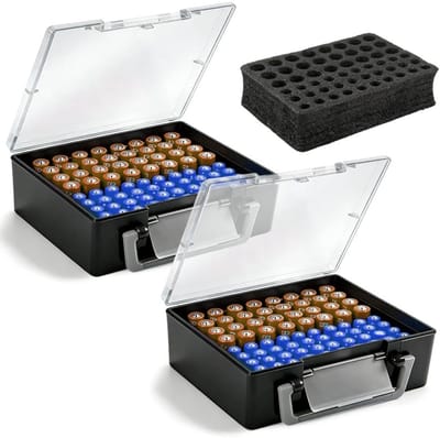Batterijbox Set Van 2 Compact & Veilig Opbergen - batterijdoos Geschikt Voor 24 Stuks Type AA En 30 Stuks Type AAA - batterij opbergbox Duurzaam Kunststof Design | Beschermt Tegen Stof & Schade (Excl. Batterijen)