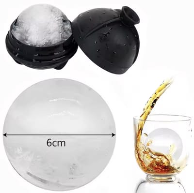 CHPN - Ijsbalmaker - Ijsklontjes mal - Grote ijsbal van 6CM -Ice Cube Trays - Siliconen - 4 stuks - Bolvormige IJsbal Maker met Deksel - Zwart - Herbruikbaar en BPA-Vrij