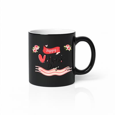 Happy Mother's Day Zwarte Magic Mug - 330ml Warmtegevoelige Tovermok - Magisch Moederdag Cadeau voor Mama