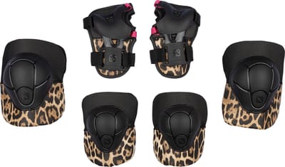 Nijdam Skate Beschermset Panter Kinderen - Roar Ready - Zwart/Panter - Maat S