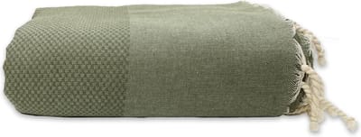Lantara Wafel Plaid Grand foulard - Olijf Groen - Katoen - 190x300cm