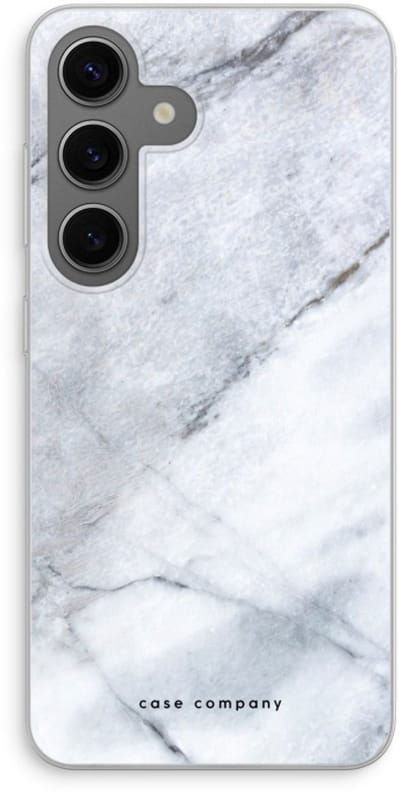 Case Company® - Hoesje geschikt voor Samsung Galaxy S24 hoesje - Witte marmer - Soft Cover Telefoonhoesje - Bescherming aan alle Kanten en Schermrand