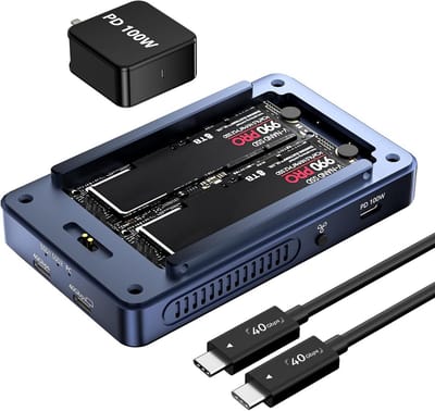 M.2 NVMe SSD-behuizing met ventilator voor Thunderbolt & USB4 - 40Gbps datatransfer