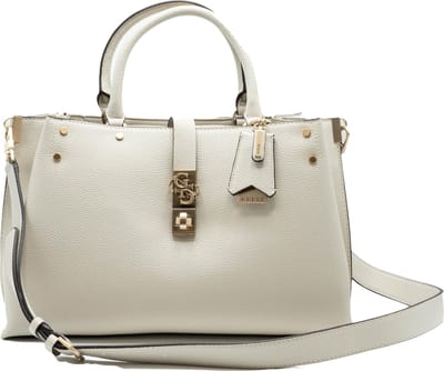 Guess Albury Lrg Girlfriend Satchel Dames Handtas - Creme