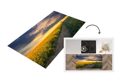Keukenloper - Loper keuken - Eenzame boom in een geel veld - 120x60 cm - Keukenloper vinyl
