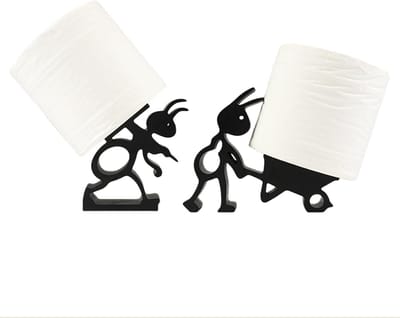 Grappige toiletpapierhouder met 3D-geprinte mieren - Staande badkamer set voor uniek interieur en praktische opslag
