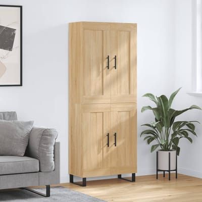 vidaXL - Hoge - kast - 69,5x34x180 - cm - bewerkt - hout - sonoma - eikenkleurig