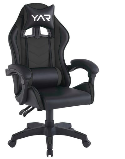 YAR Gamingstoel – Ergonomische Bureaustoel met Kantelmechanisme – Luxe Directiestoel voor Gaming, Kantoor & Thuiswerk – Verstelbaar, Comfortabel & Stevig – Extra Dikke Vulling – Zwart