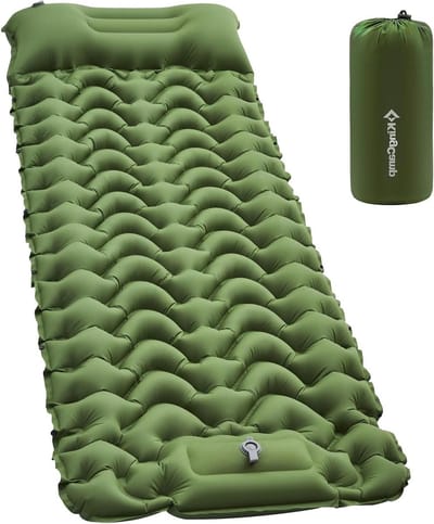 Opblaasbare Slaapmat - Luchtbed met Pomp - Kamperen en Outdoor - Geïntegreerd Hoofdkussen - 6 cm Dik - Groen
