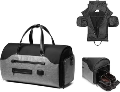 Avoir Avoir®-Opvouwbare Zakelijke Weekend- / Reistas multifunctionele handtas- duffel bag-Grijs Zwart-Laptop- Zakenreis Handbagage -Reistassen-Spat Waterdicht-Schoenenzak-52x33x26cm-Nu bij Bol.com