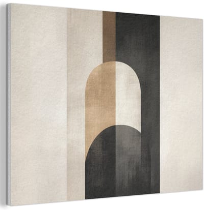 Akoestisch wandpaneel 40x30 cm - Vilt schilderij Geometrische - Vormen - Wit - Akoestische panelen - Geluidsdempende wanddecoratie - Geluidsisolatie woonkamer - Muurdecoratie geluidspanelen