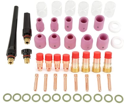 Dailygoods- Lastoorts Set 49-delig - Keramische Mondstukken - Collets Body - Geschikt voor WP 17/18/26 - Soldeeraccessoires - Lichtgewicht 360 gram - Soldeerset