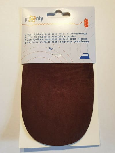 Pronty twill coton patches - opstrijkbare kniestukken ovaal bruin - knielap opstrijkbaar - donkerbruin