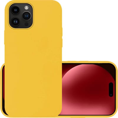 Hoesje - Geschikt voor Apple iPhone 15 Pro - Sterk & Shockproof - Hoes Cover - Siliconen Case - Geel