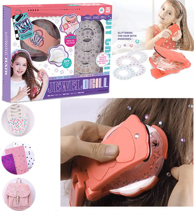 Diamond Collection Starter Kit Dromen 75 Rhinestones | Haarstyling Tool | Haarsafe Bling in Brush Out Kinderklussen voor meisjes Klussen voor meisjes Cadeau voor meisje Verjaardagscadeau voor meisje Feestdagcadeau voor meisje Meisjesspeelgoed
