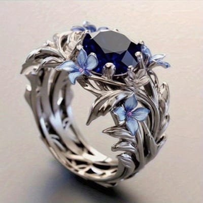 1 stuks Bloemen Gewikkeld Vintage Ring, Eenvoudige En Gepersonaliseerde Ring Voor Vrouwen, Modieuze En Veelzijdige Armband 10 gray