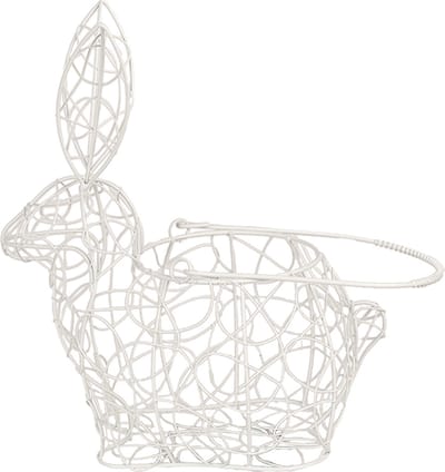 Clayre & Eef Eiermand Konijn 20x12x24 cm Wit Metaal