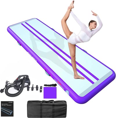 Opblaasbare gymnastiekmat 3-8m - veelzijdige trainingsmat en vloermat voor gym, yoga en taekwondo