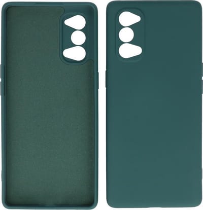 Hoesje Geschikt voor OPPO Reno 4 5G - Fashion Telefoonhoesje Backcover - Siliconen Hoesje - Army Green