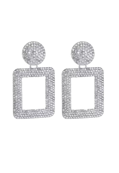 Margot Bardot Cadre Argent Drops Oorbellen Silver